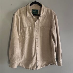 Woolrich Men's Casual Beige Button Down Flannel Shirt